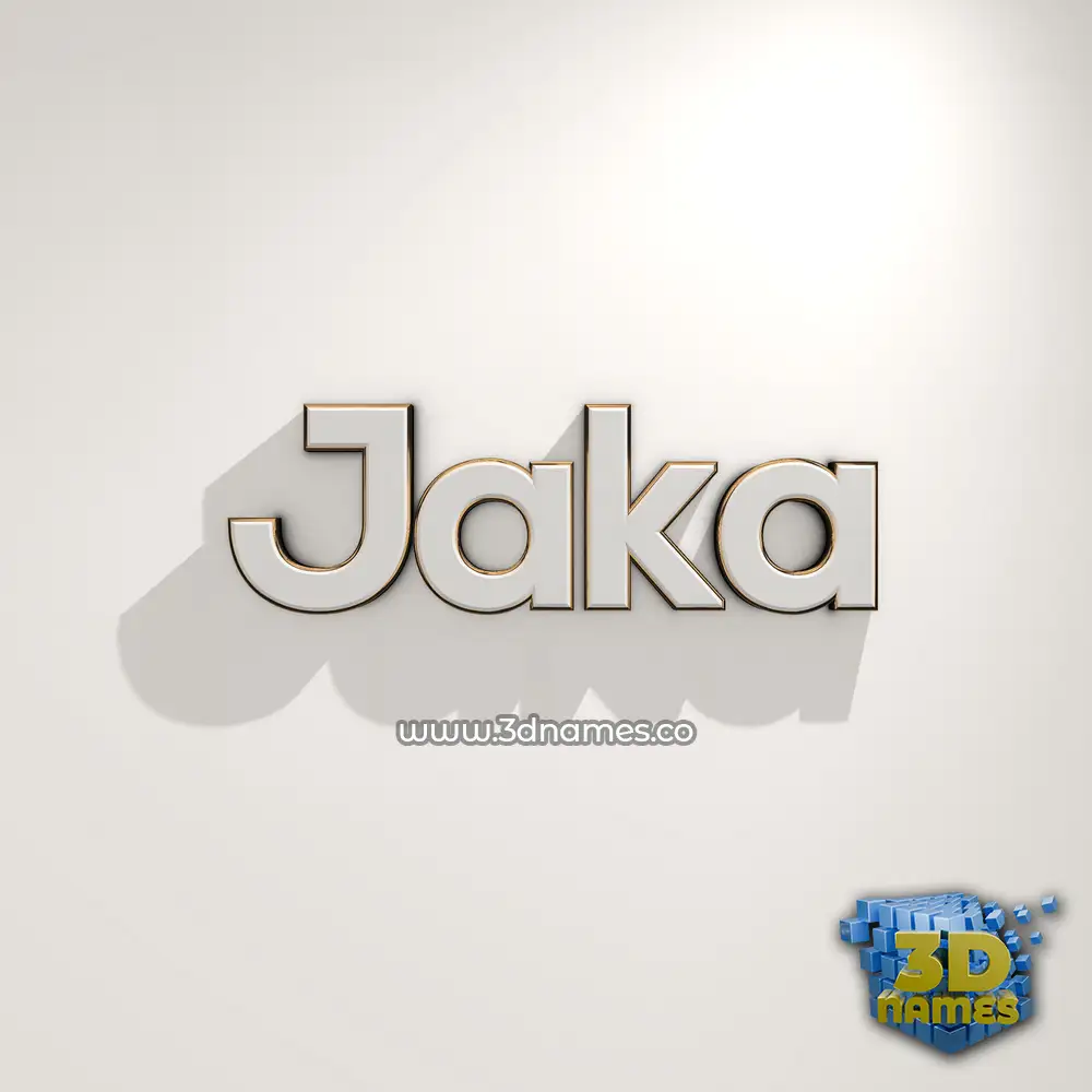 jaka in White Logo Warm style - 3D name wallpaper