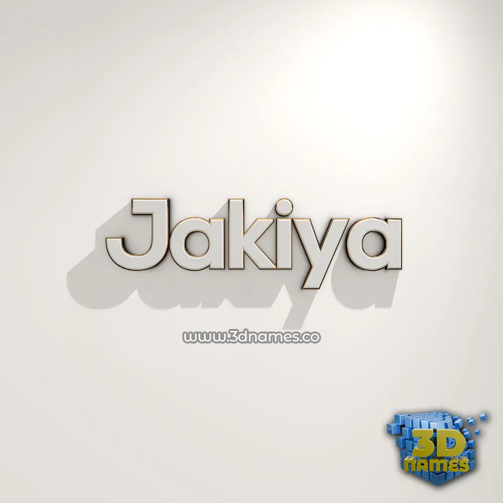 jakiya in White Logo Warm style - 3D name wallpaper