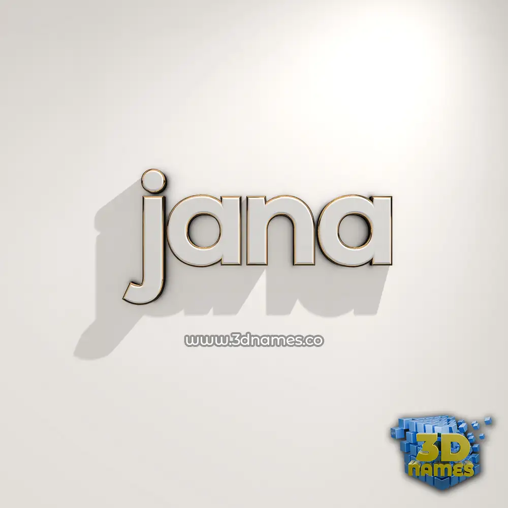 jana in White Logo Warm style - 3D name wallpaper