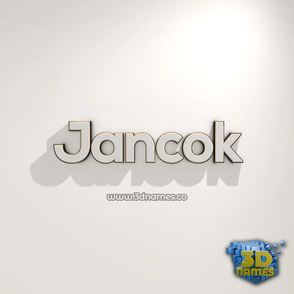 jancok in White Logo Warm style - 3D name wallpaper