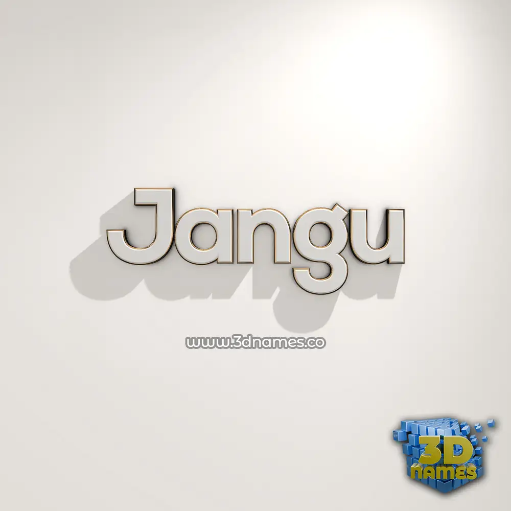 jangu in White Logo Warm style - 3D name wallpaper