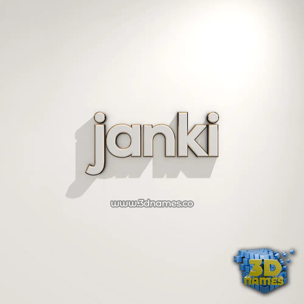 janki in White Logo Warm style - 3D name wallpaper