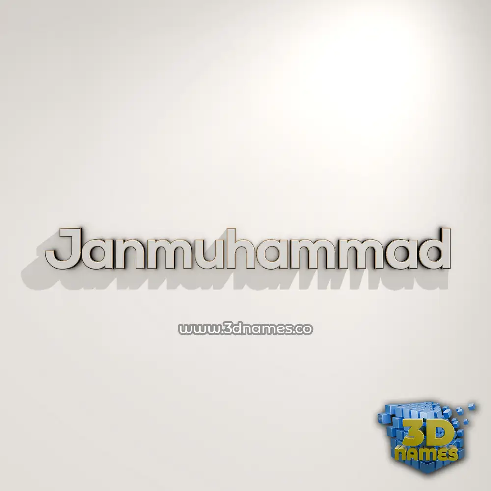 janmuhammad in White Logo Warm style - 3D name wallpaper