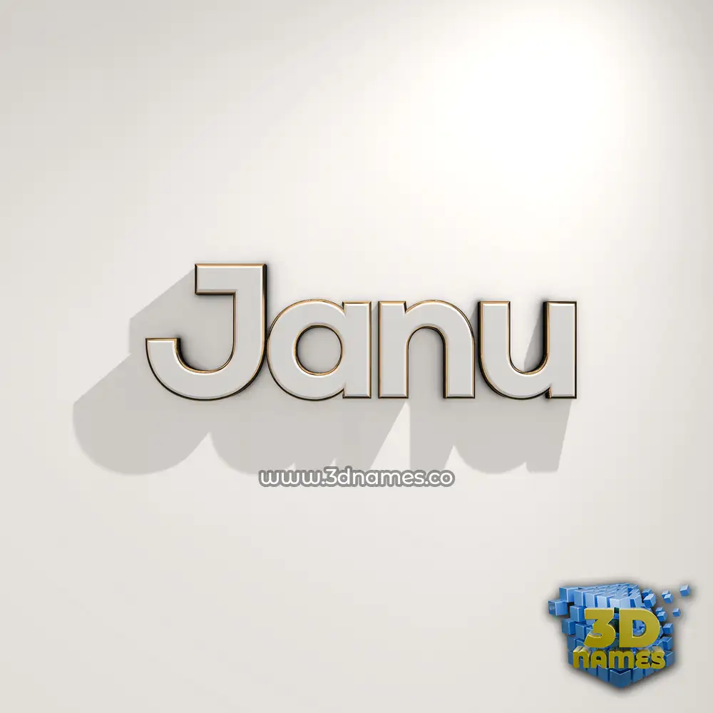 janu in White Logo Warm style - 3D name wallpaper
