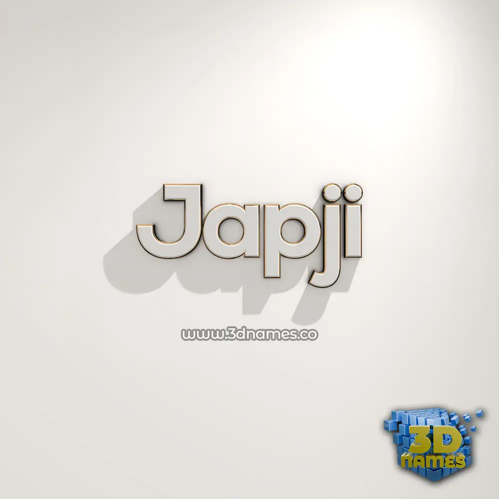 japji in White Logo Warm style - 3D name wallpaper