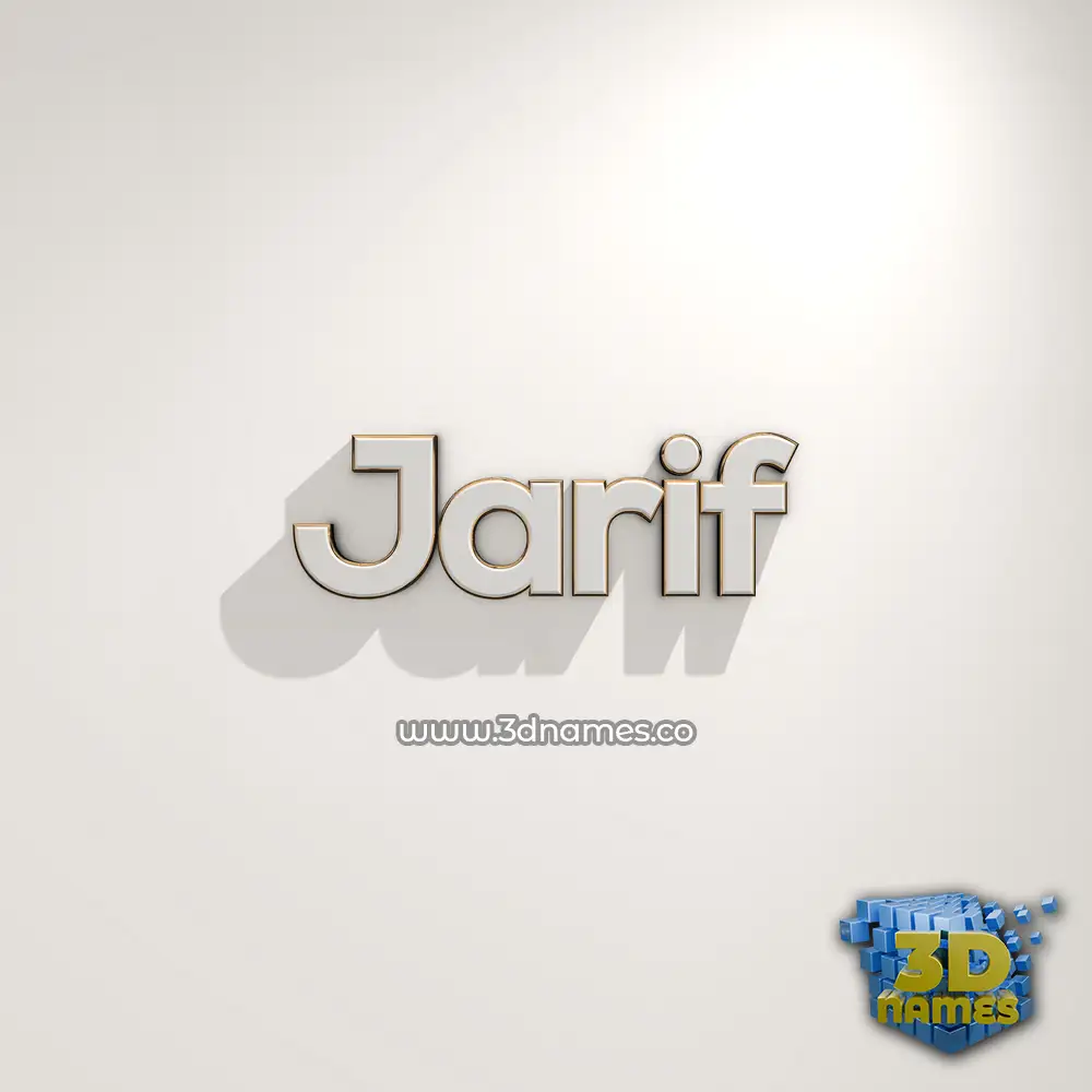 jarif in White Logo Warm style - 3D name wallpaper