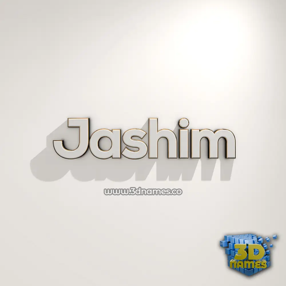 jashim in White Logo Warm style - 3D name wallpaper