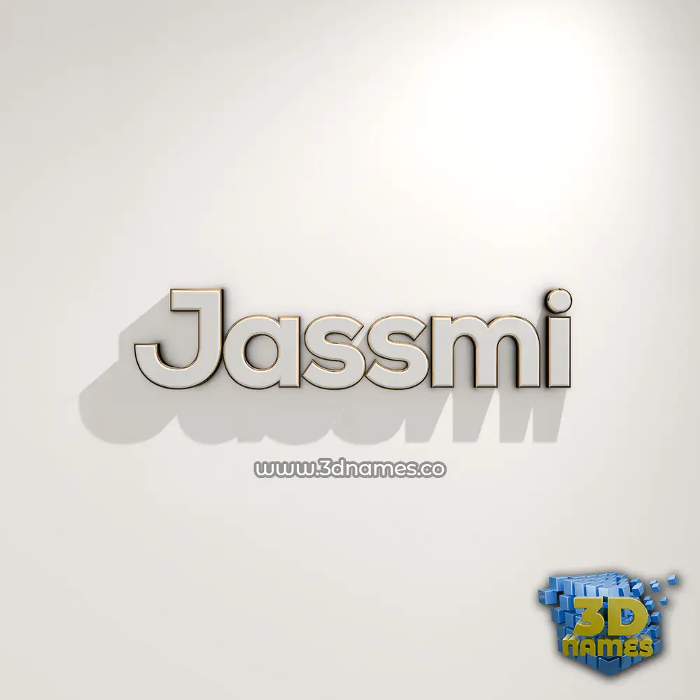 jassmi in White Logo Warm style - 3D name wallpaper