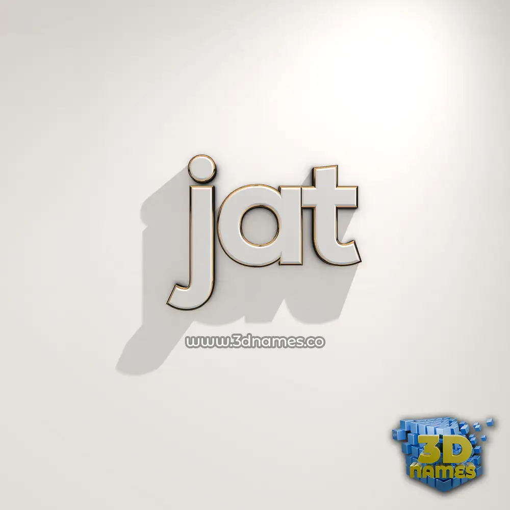 jat in White Logo Warm style - 3D name wallpaper