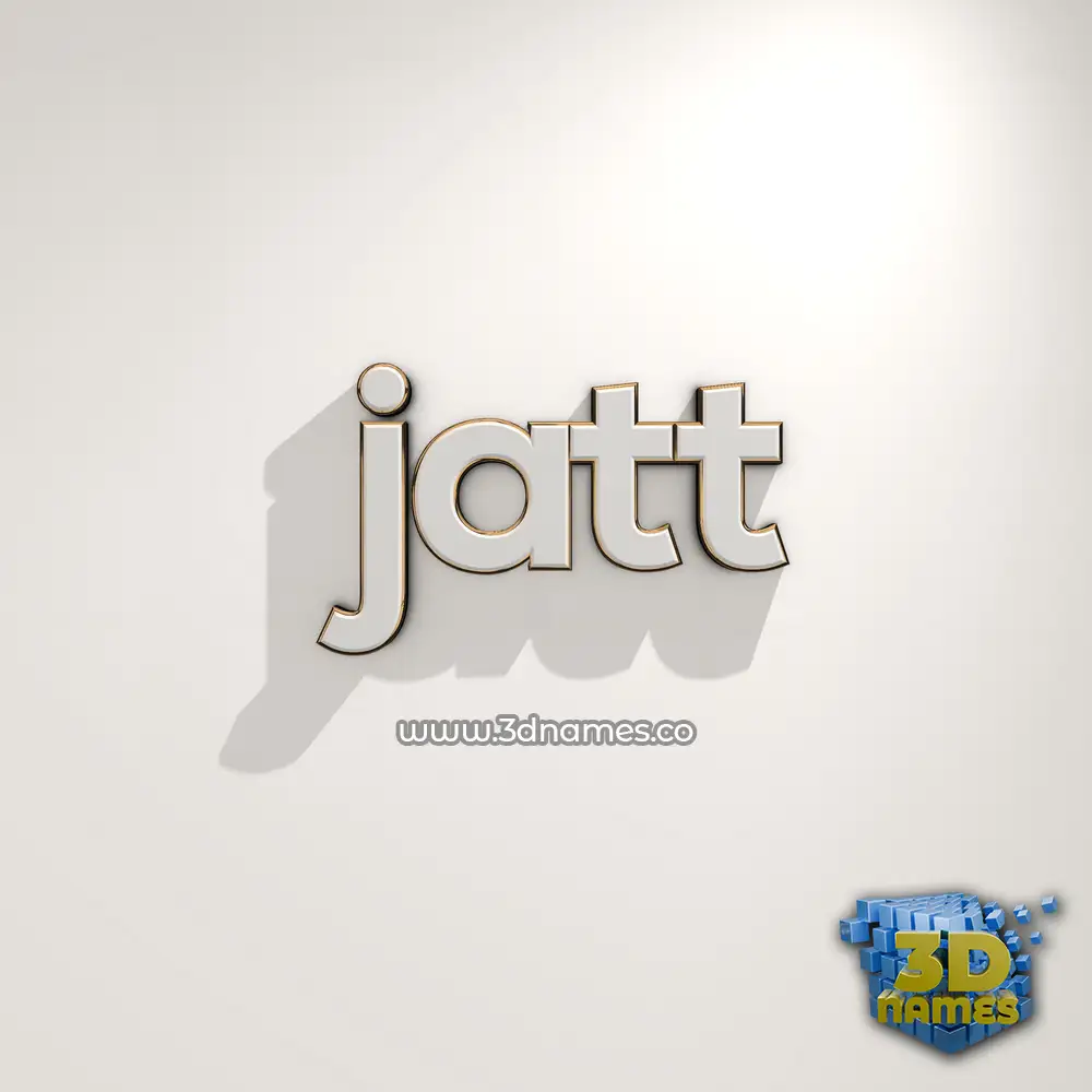 jatt in White Logo Warm style - 3D name wallpaper