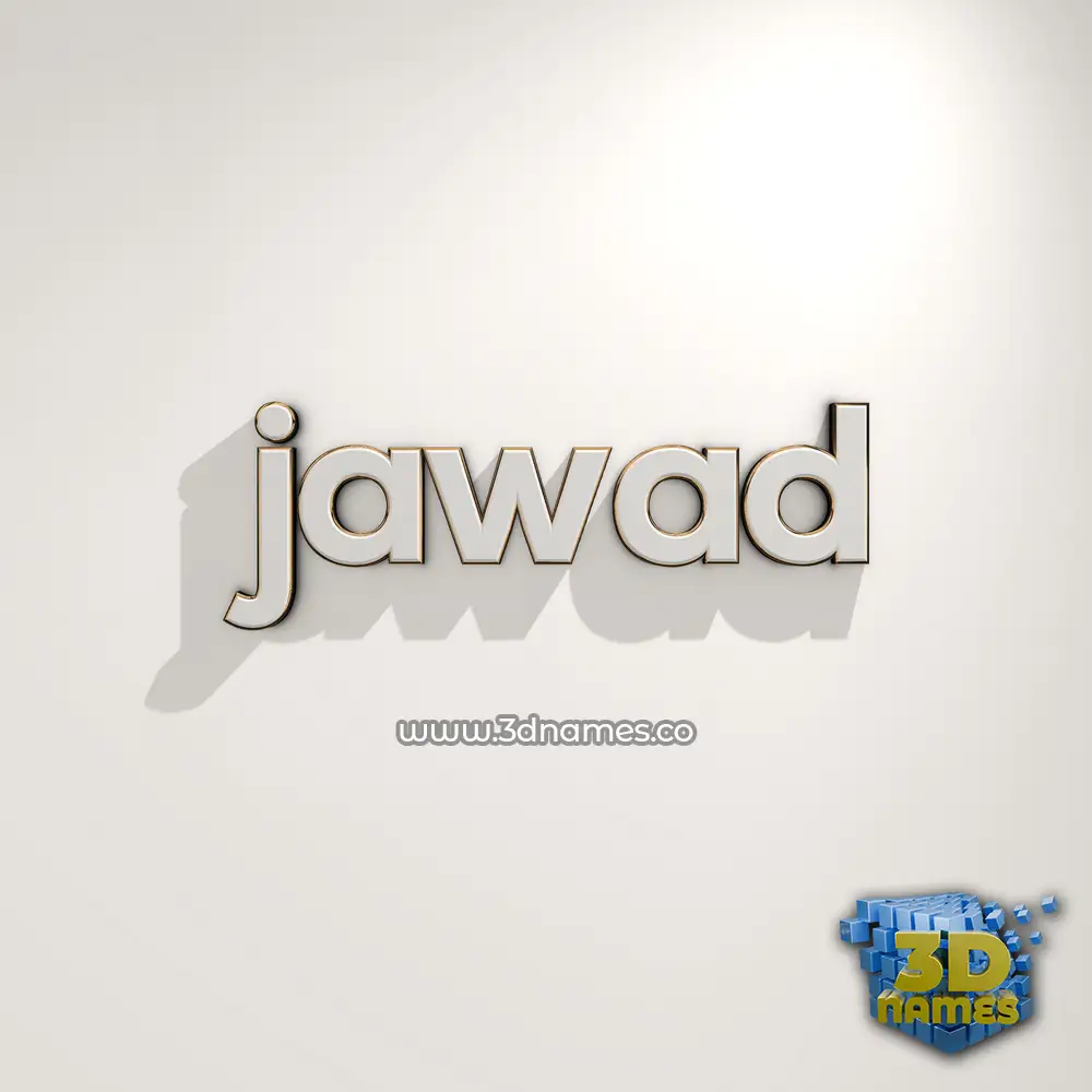 jawad in White Logo Warm style - 3D name wallpaper