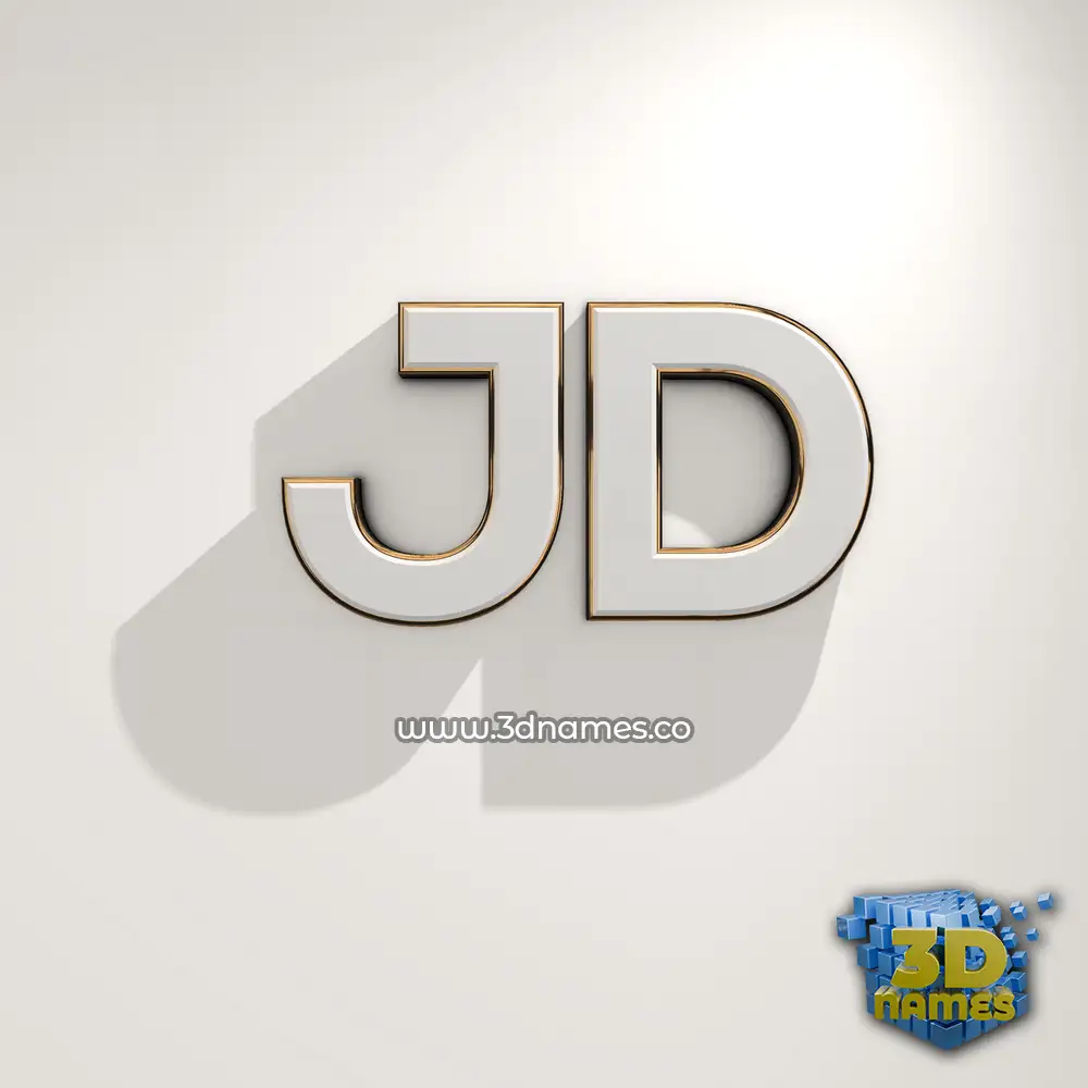 jd in White Logo Warm style - 3D name wallpaper