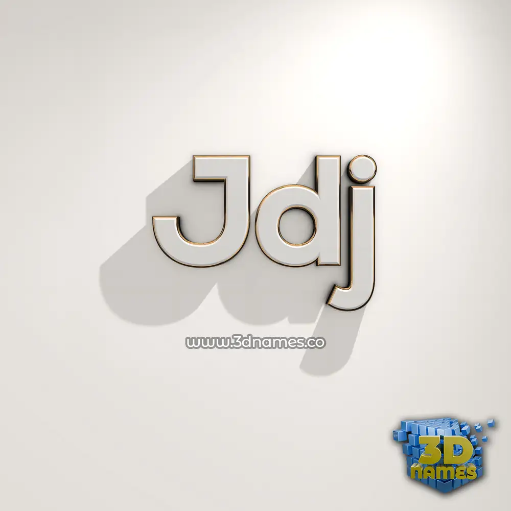 jdj in White Logo Warm style - 3D name wallpaper