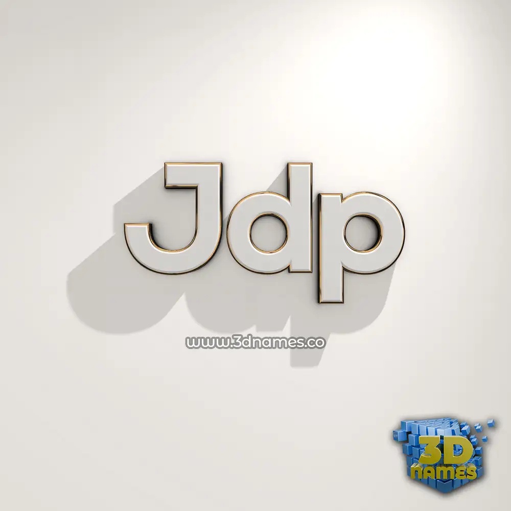 jdp in White Logo Warm style - 3D name wallpaper
