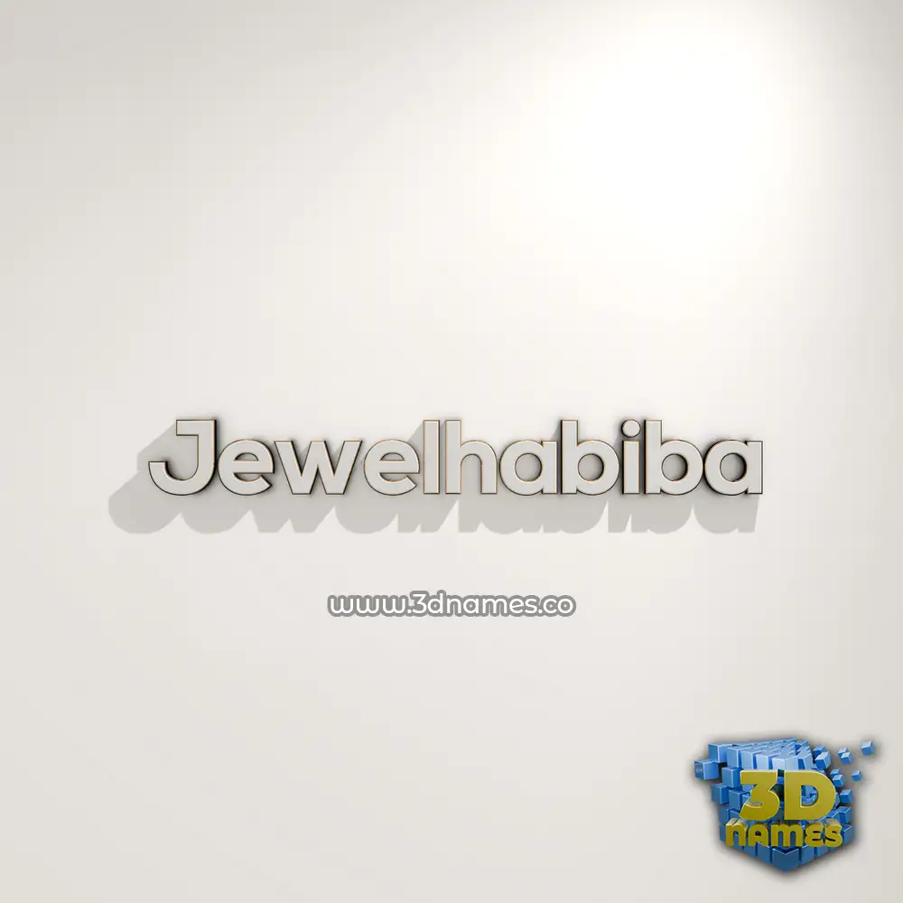jewelhabiba in White Logo Warm style - 3D name wallpaper