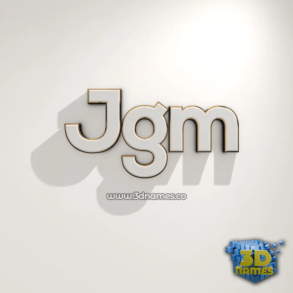 jgm in White Logo Warm style - 3D name wallpaper