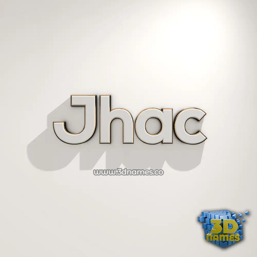 jhac in White Logo Warm style - 3D name wallpaper