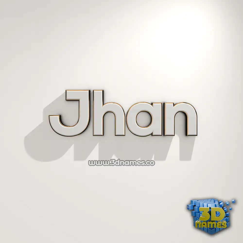 jhan in White Logo Warm style - 3D name wallpaper