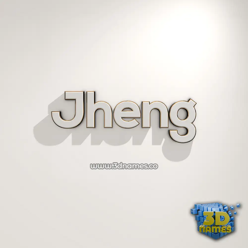 jheng in White Logo Warm style - 3D name wallpaper