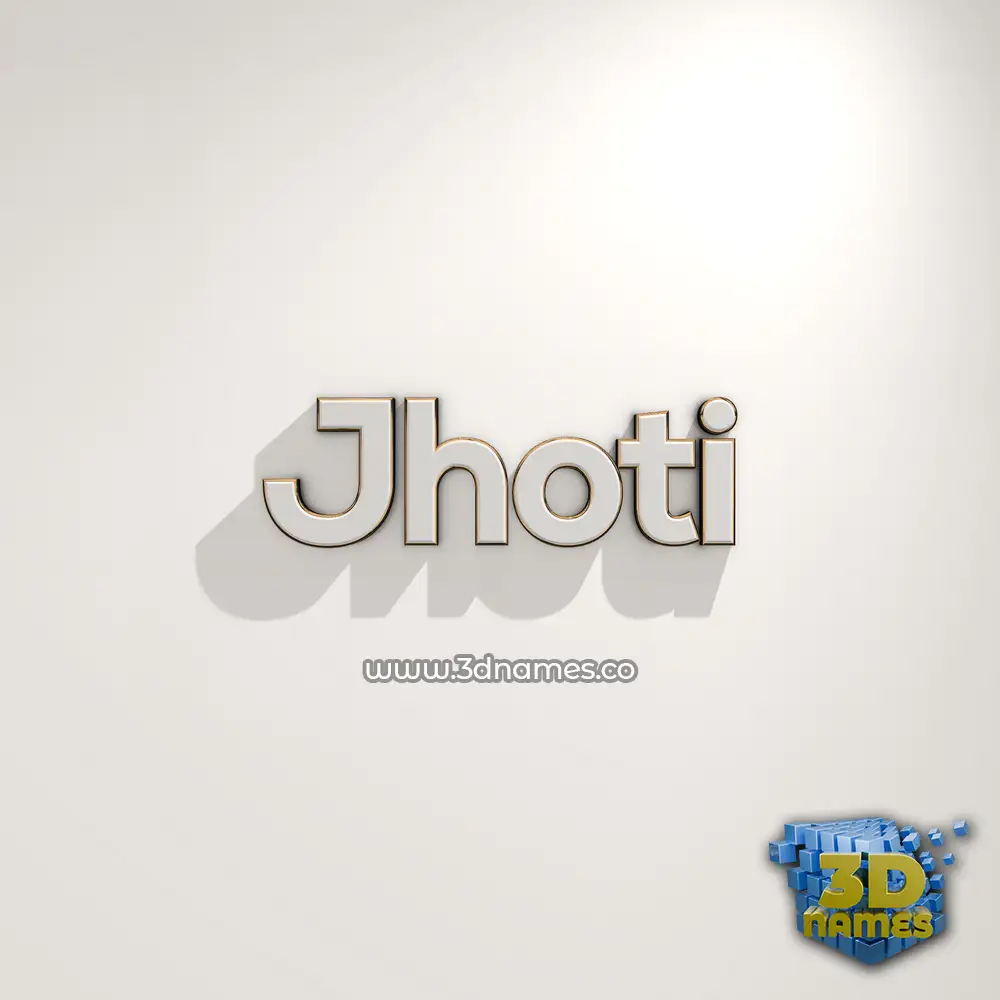 jhoti in White Logo Warm style - 3D name wallpaper