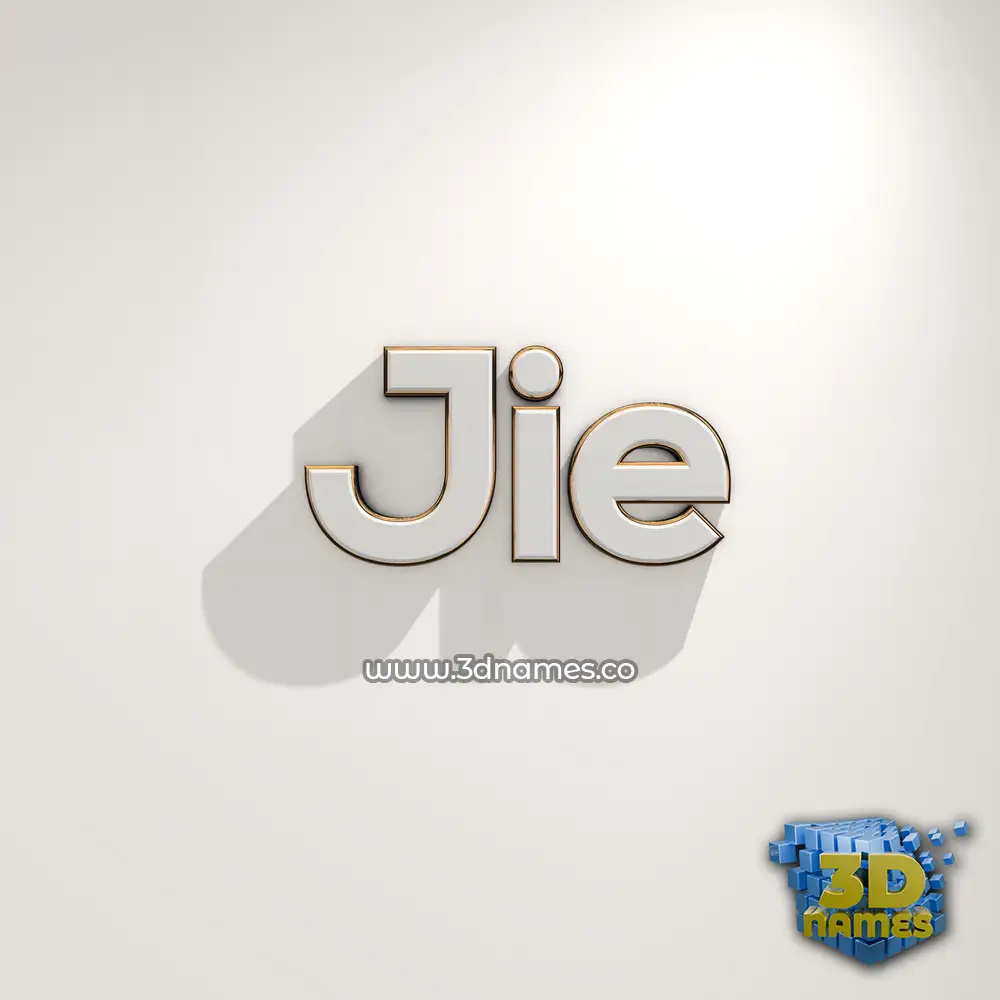 jie in White Logo Warm style - 3D name wallpaper
