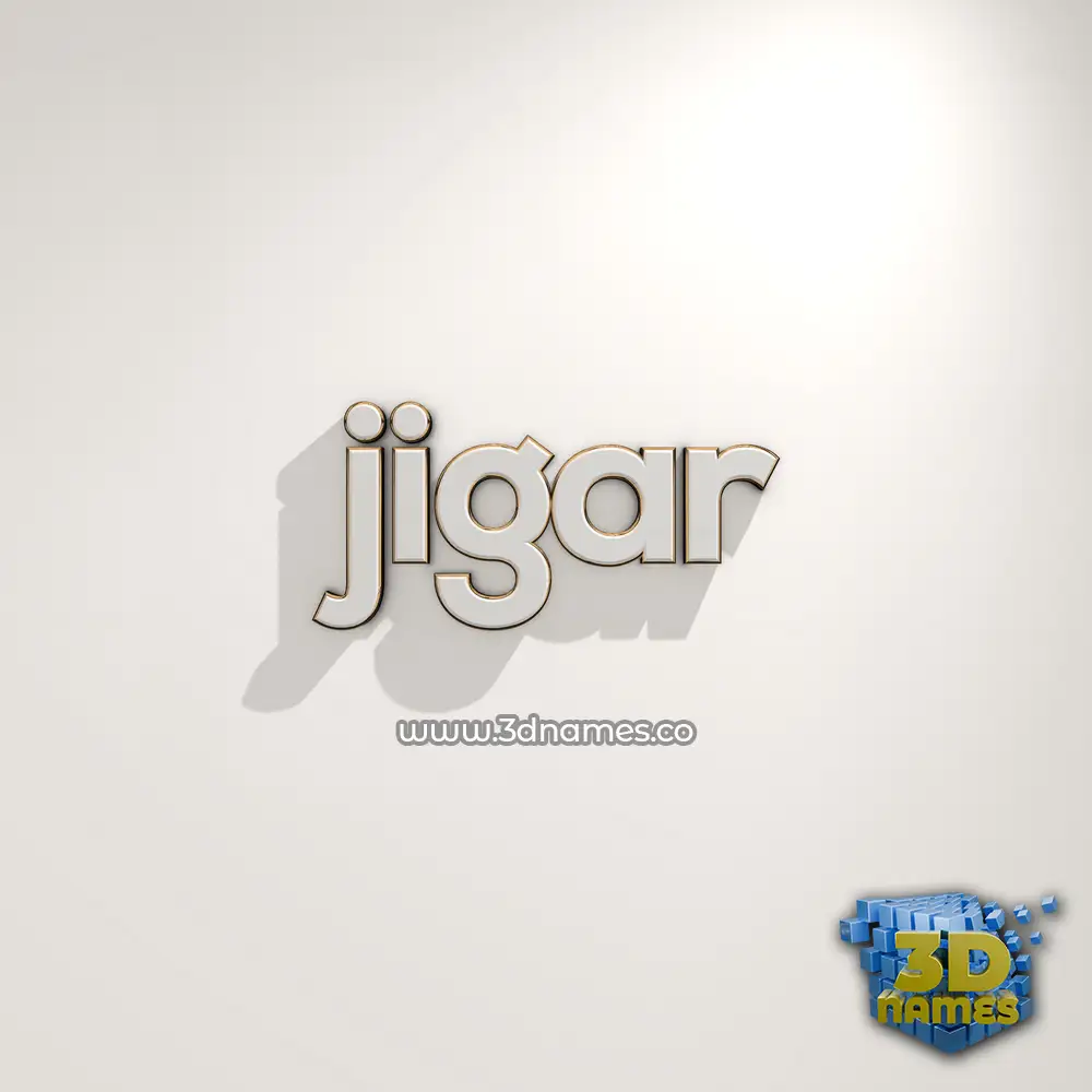 jigar in White Logo Warm style - 3D name wallpaper
