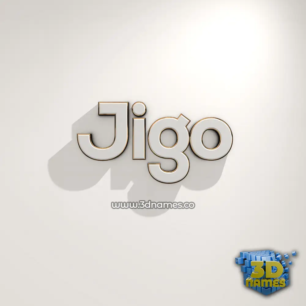 jigo in White Logo Warm style - 3D name wallpaper