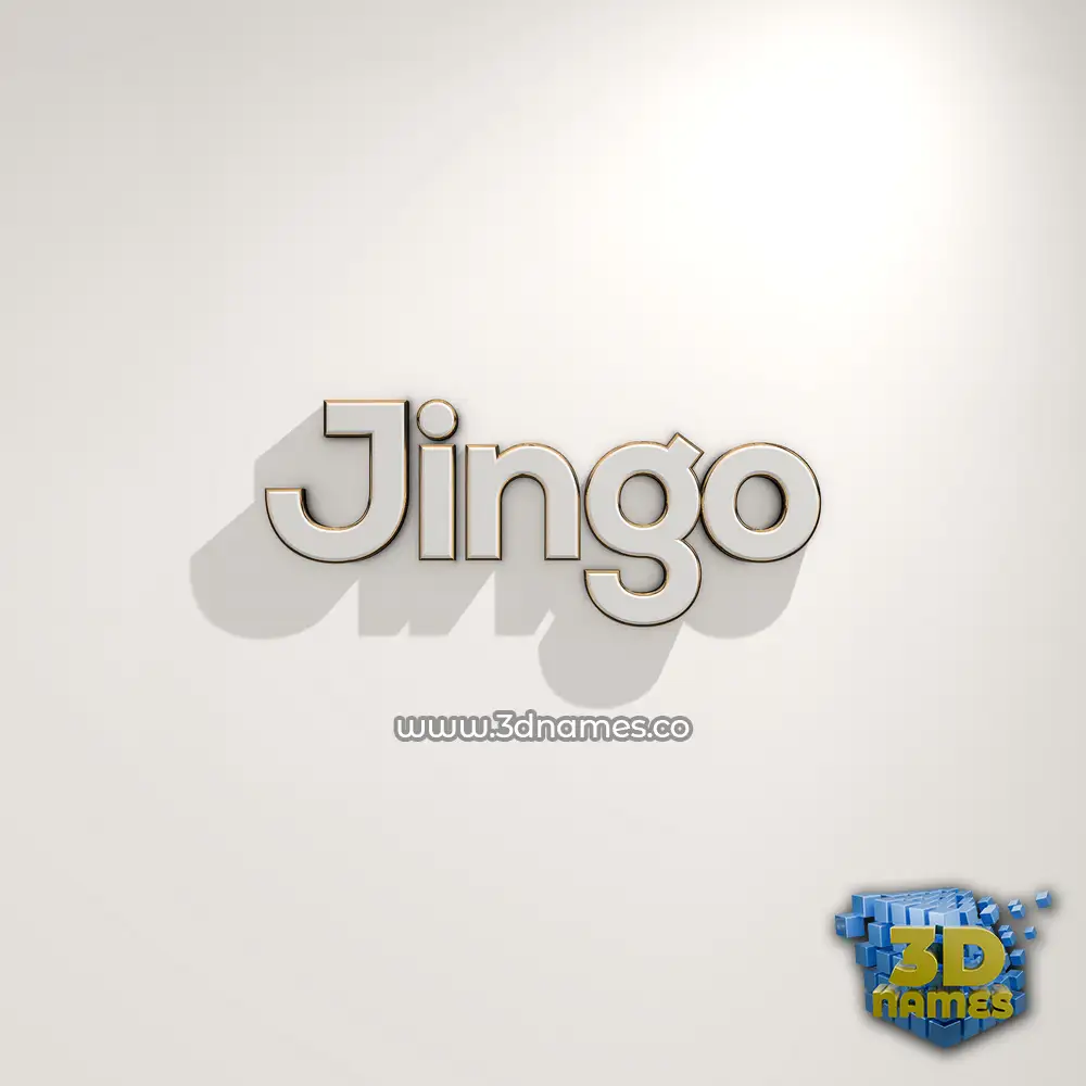 jingo in White Logo Warm style - 3D name wallpaper