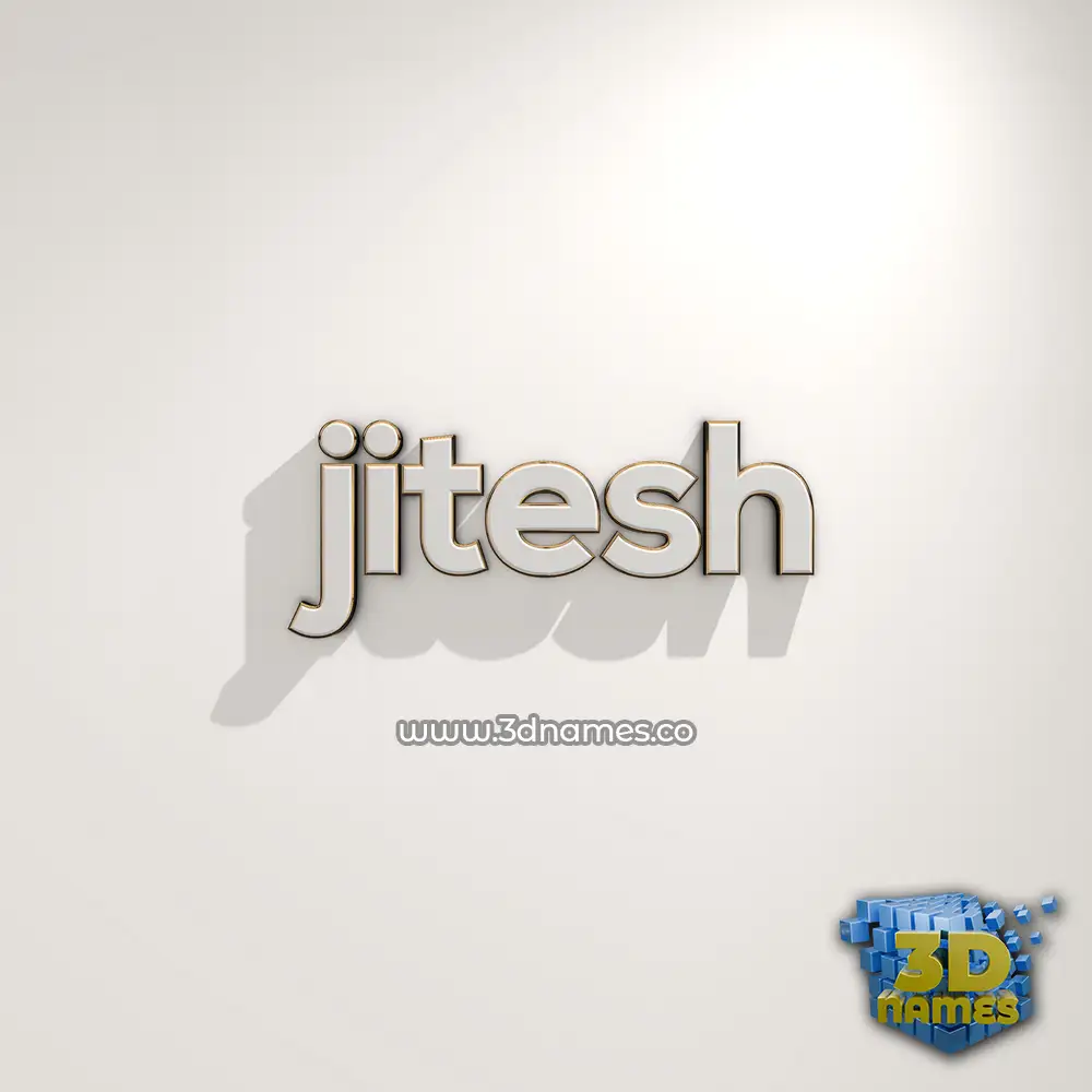 jitesh in White Logo Warm style - 3D name wallpaper