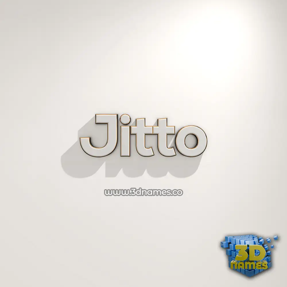 jitto in White Logo Warm style - 3D name wallpaper