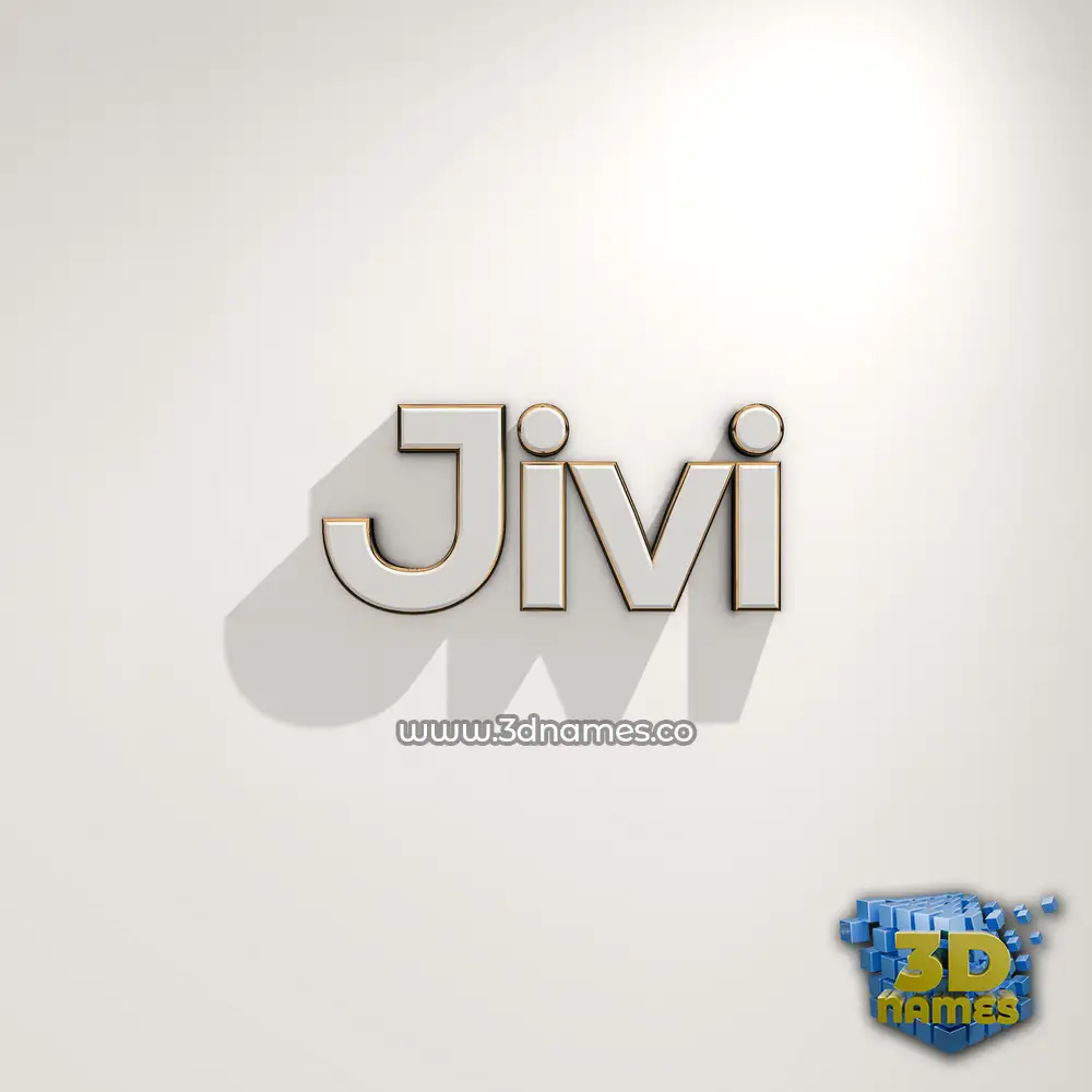 jivi in White Logo Warm style - 3D name wallpaper