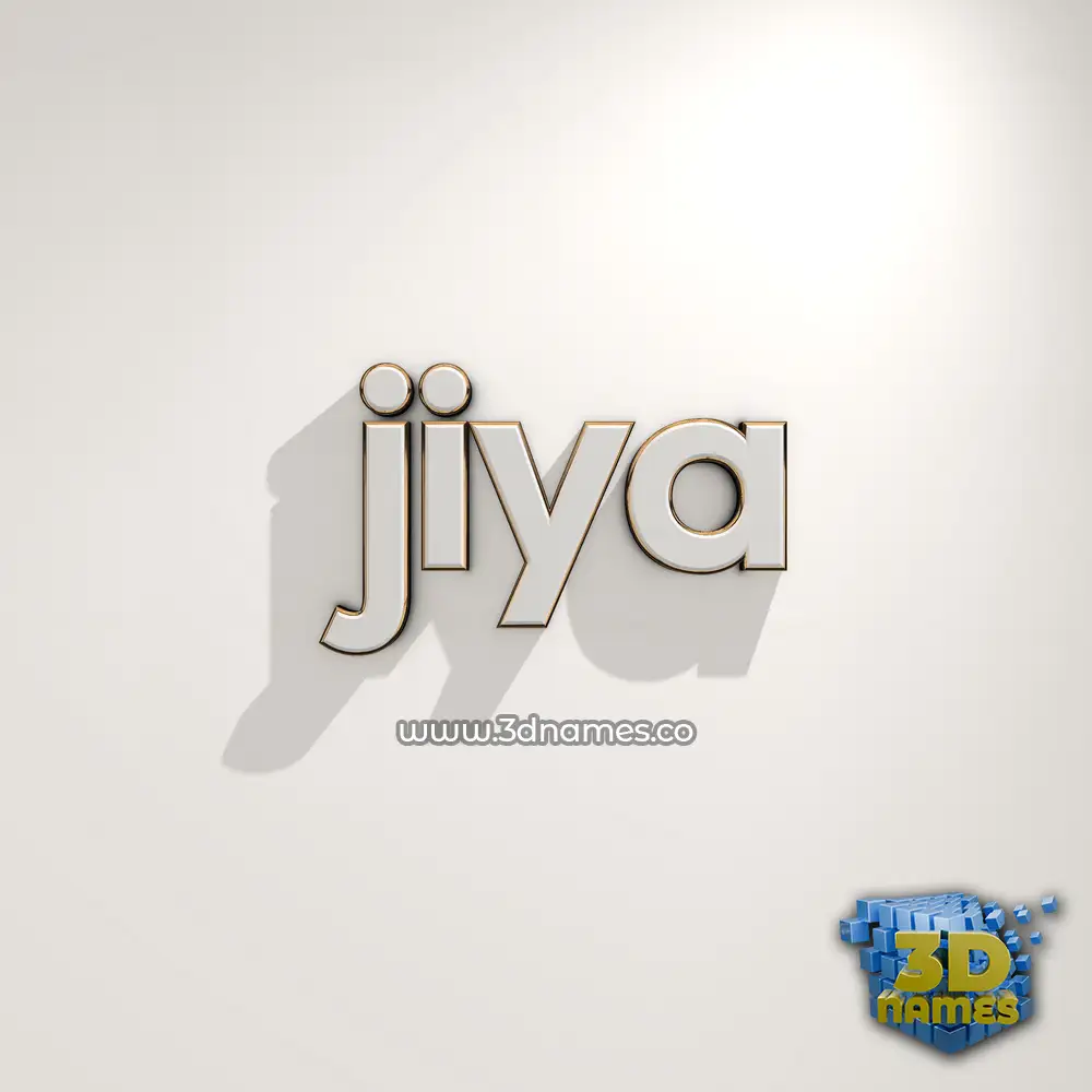 jiya in White Logo Warm style - 3D name wallpaper