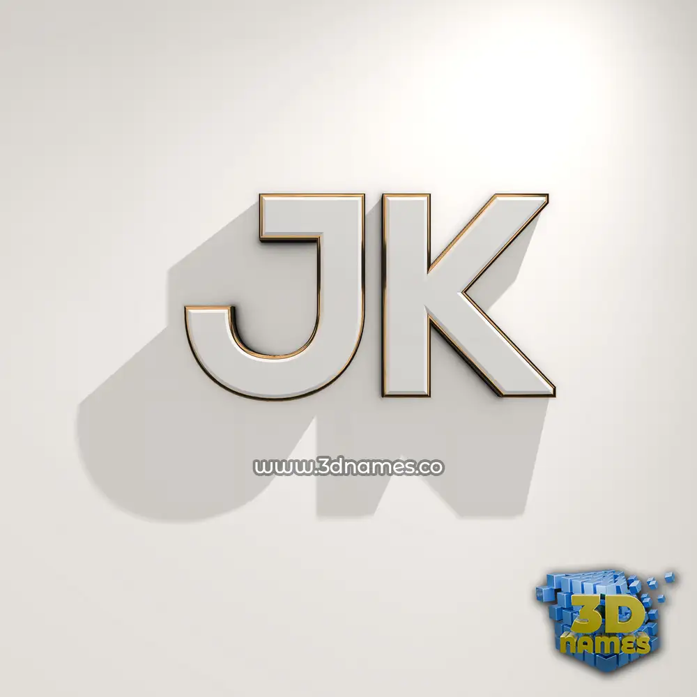jk in White Logo Warm style - 3D name wallpaper