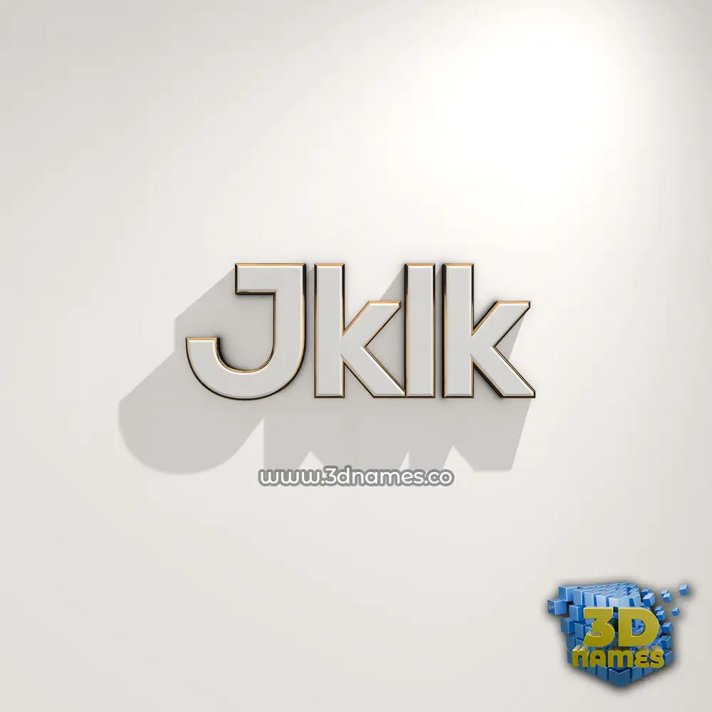 jklk in White Logo Warm style - 3D name wallpaper