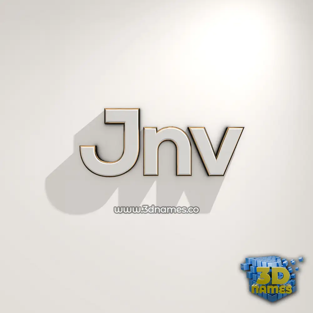 jnv in White Logo Warm style - 3D name wallpaper