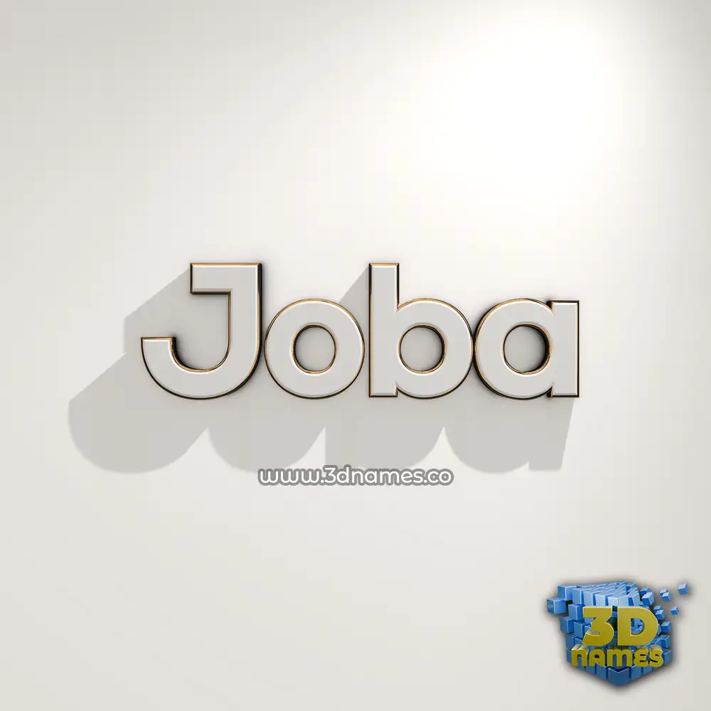 joba in White Logo Warm style - 3D name wallpaper