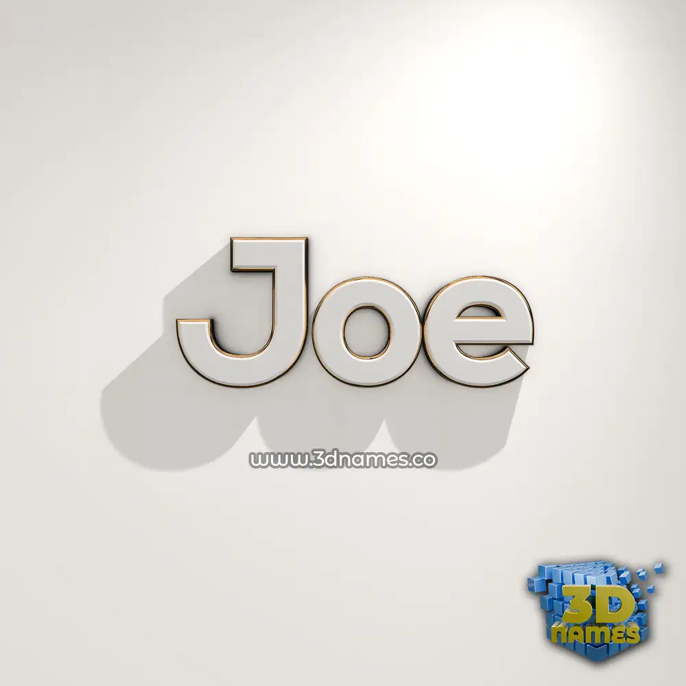 joe in White Logo Warm style - 3D name wallpaper
