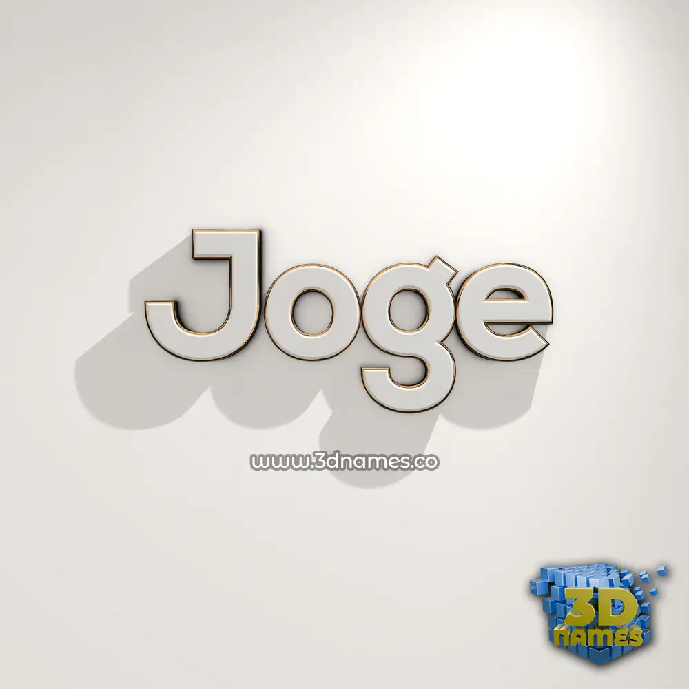 joge in White Logo Warm style - 3D name wallpaper