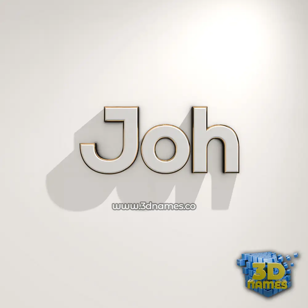 joh in White Logo Warm style - 3D name wallpaper