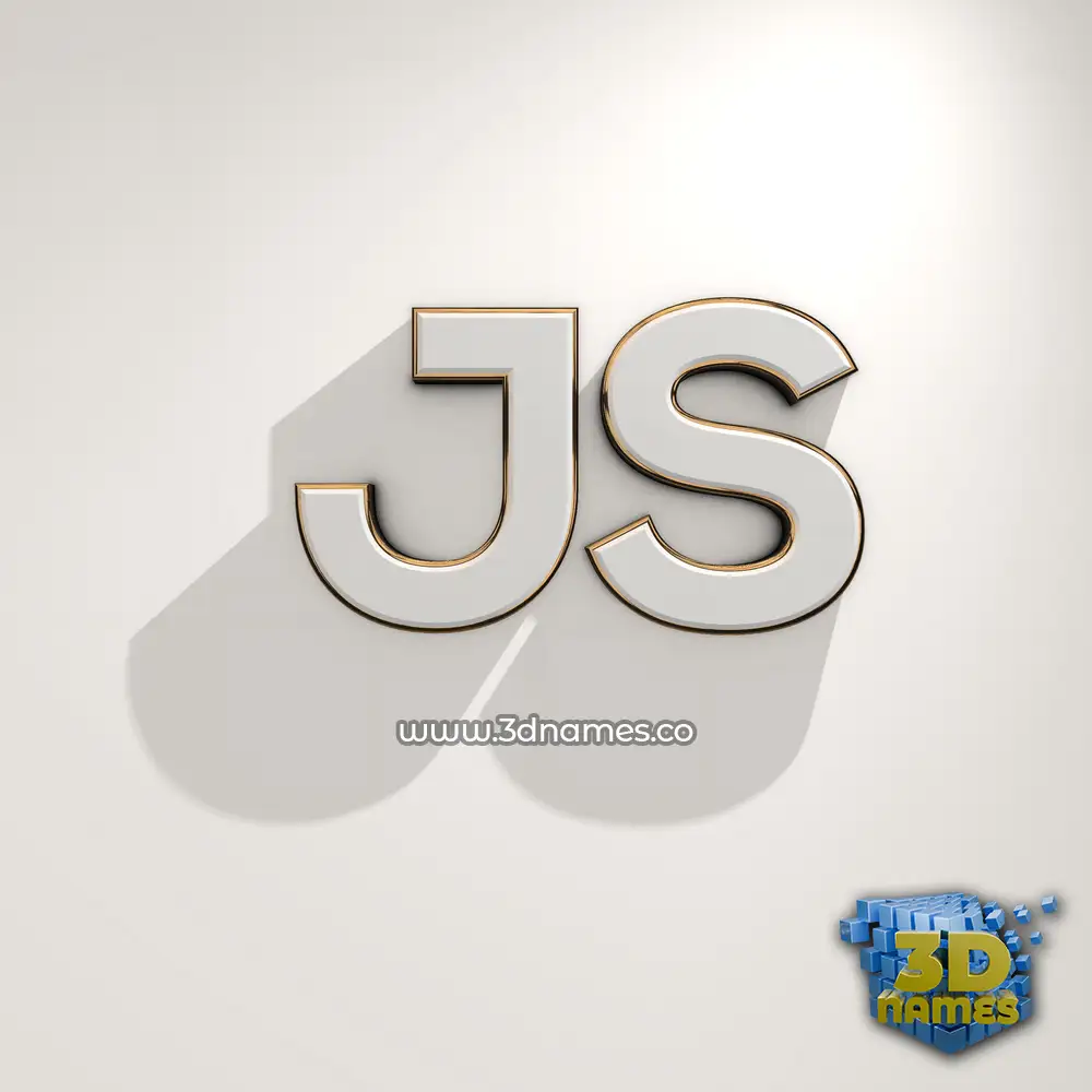 js in White Logo Warm style - 3D name wallpaper
