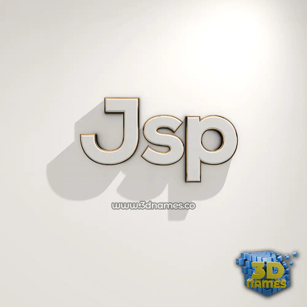 jsp in White Logo Warm style - 3D name wallpaper