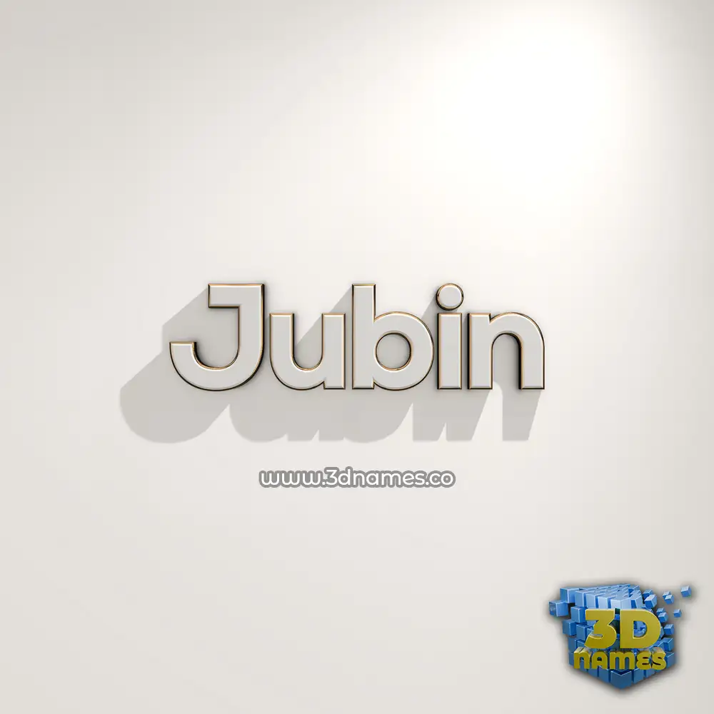 jubin in White Logo Warm style - 3D name wallpaper