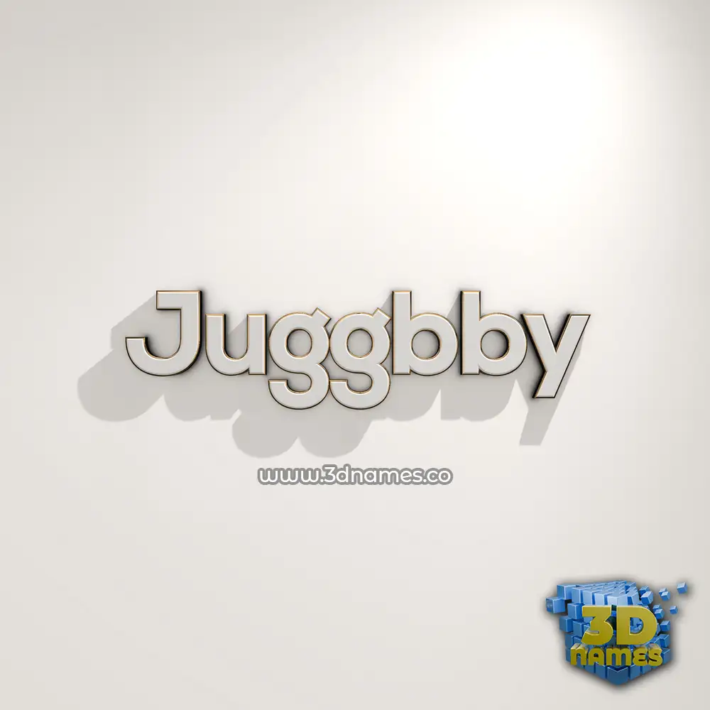juggbby in White Logo Warm style - 3D name wallpaper
