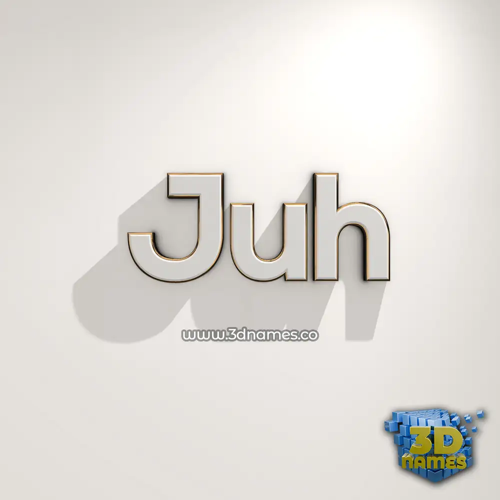 juh in White Logo Warm style - 3D name wallpaper
