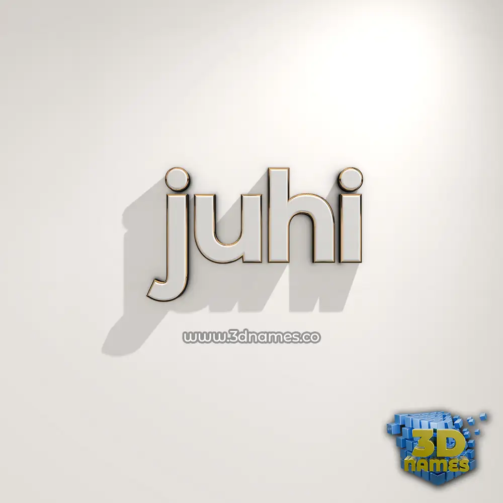 juhi in White Logo Warm style - 3D name wallpaper