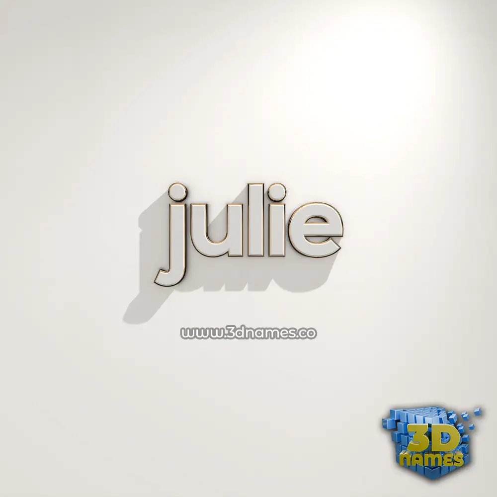 julie in White Logo Warm style - 3D name wallpaper