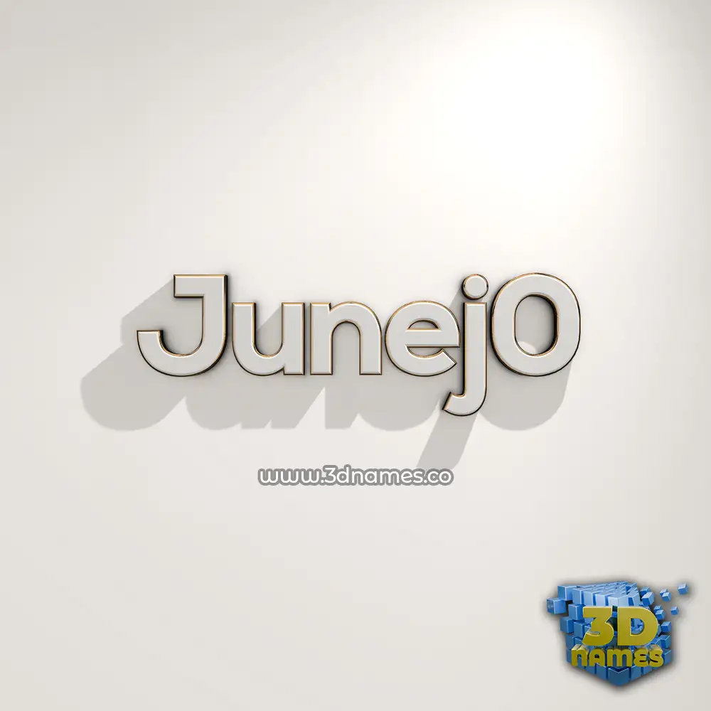 junej0 in White Logo Warm style - 3D name wallpaper
