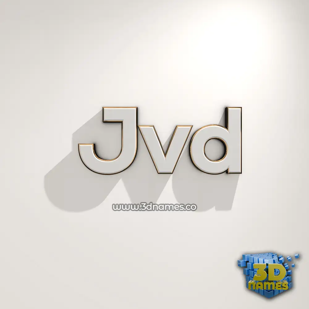 jvd in White Logo Warm style - 3D name wallpaper