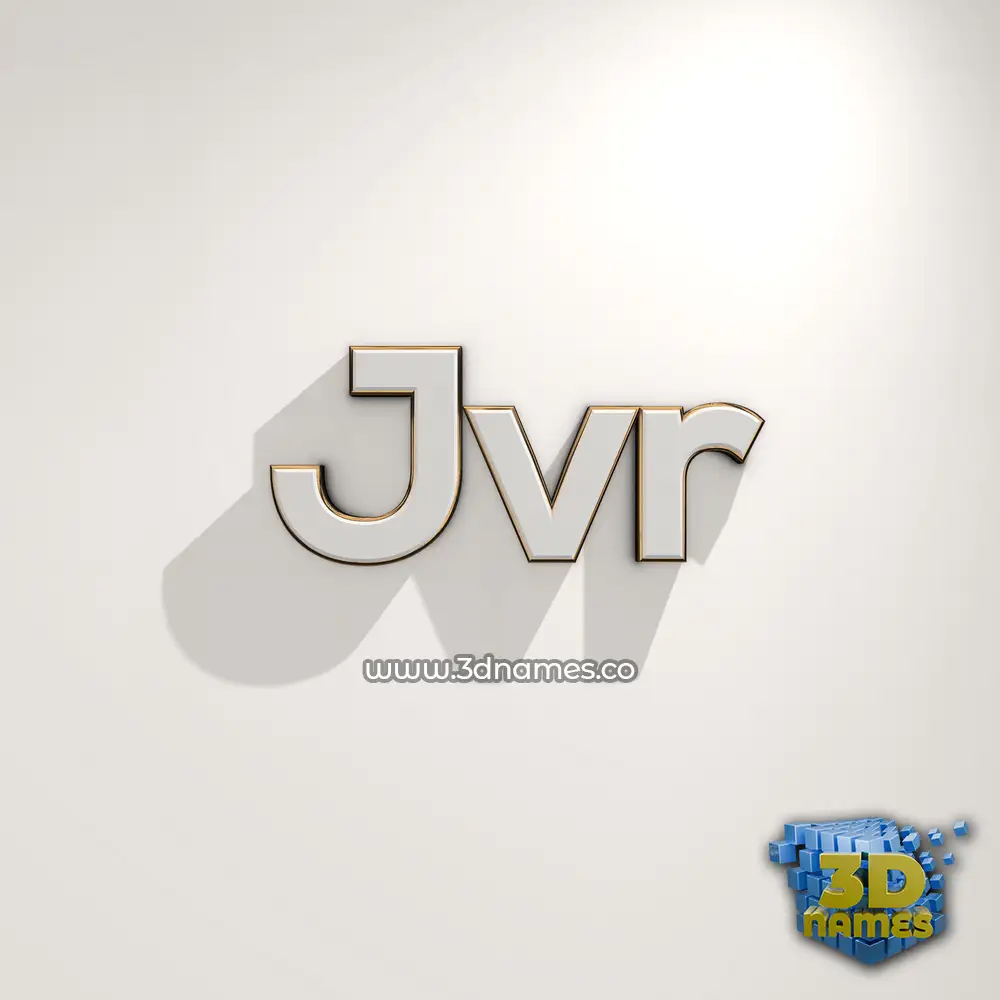 jvr in White Logo Warm style - 3D name wallpaper