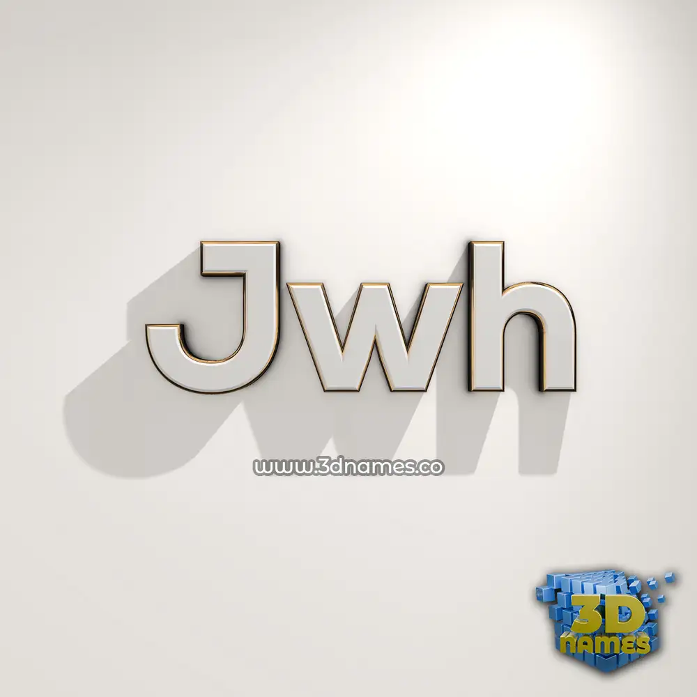 jwh in White Logo Warm style - 3D name wallpaper